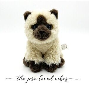 Toy R US Vintage Himalayan  Cat Plush Siamese Blue Eyes Stuffed Kitten